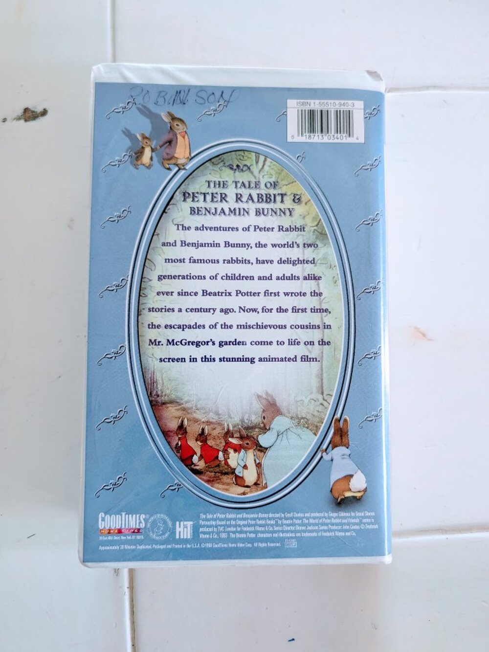 VTG Peter Rabbit & Benjamin Bunny VHS + CD Soundtrack Clamshell Beatrix Potter - Picture 6 of 11